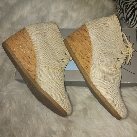 Toms women desert lace up ankle bootie wedge shoes - Picture 7 of 14